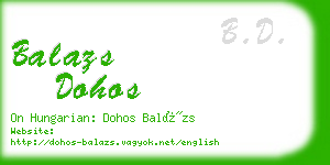 balazs dohos business card